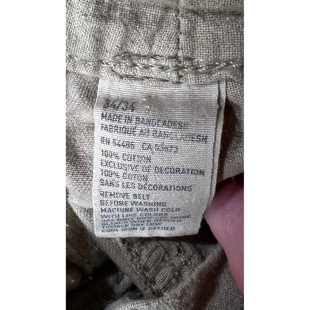 American Eagle Outfitters Mens Khaki Cargo Pants Relaxed Fit Distressed Sz 34x31 - Picture 8 of 10